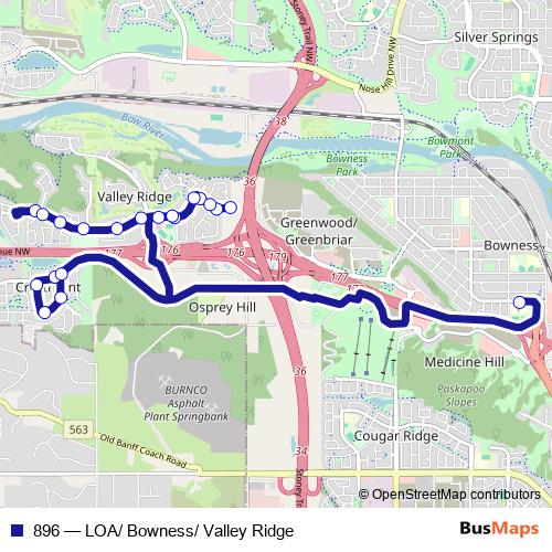 896 bus Line Map