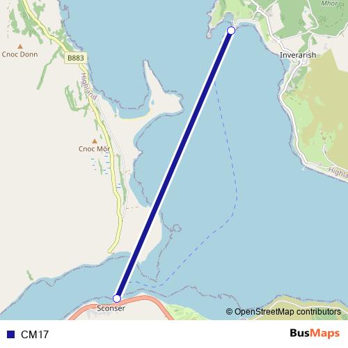CM17 ferry Line Map