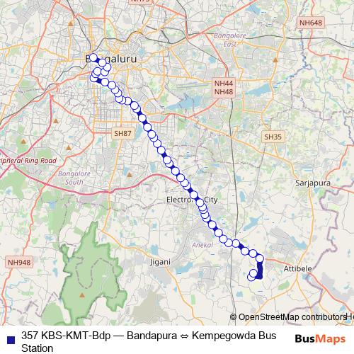 357 KBS-KMT-Bdp bus Line Map