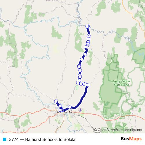 S774 bus Line Map