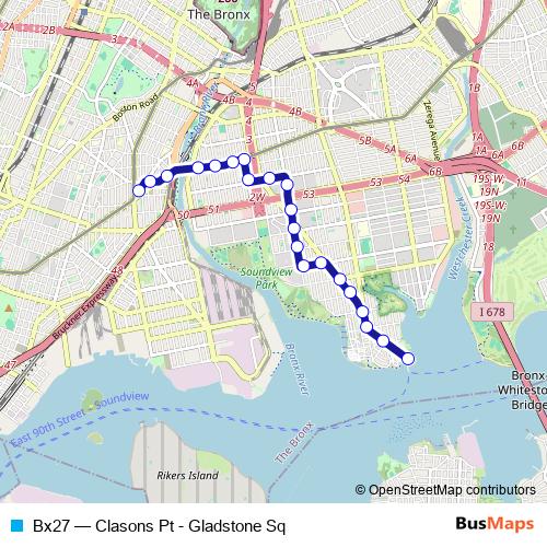 Bx27 bus Line Map