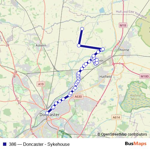 386 bus Line Map