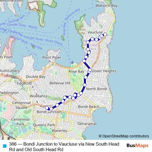 386 bus Line Map