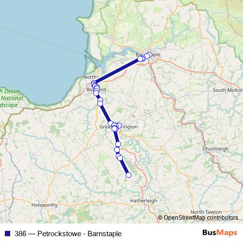 386 bus Line Map