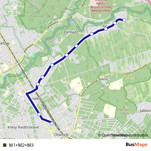 M1+M2+M3 bus Line Map