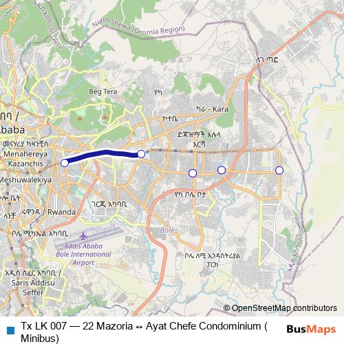 Tx LK 007 bus Line Map