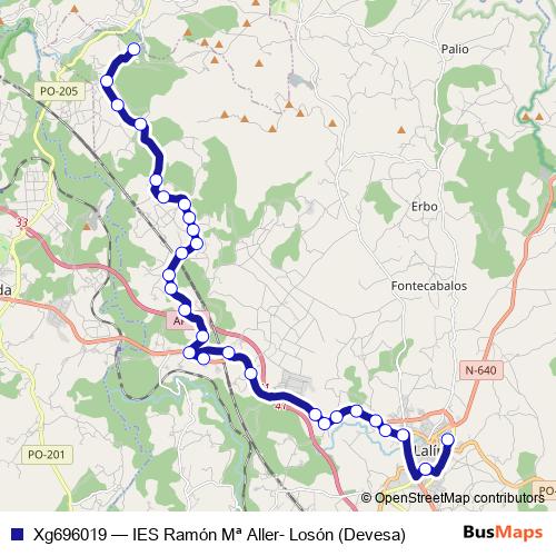 Xg696019 bus Line Map
