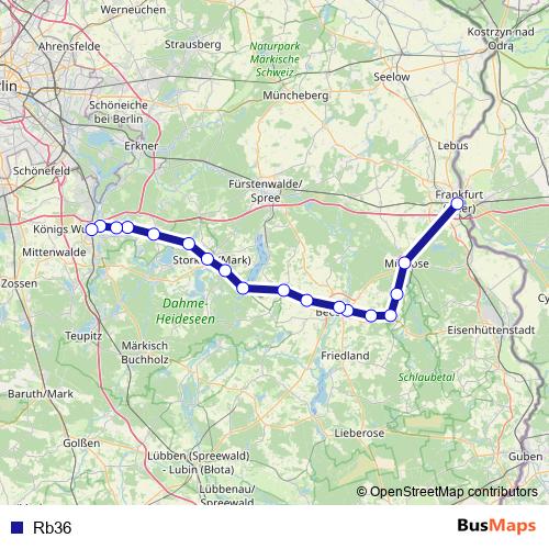 Rb36 bus Line Map