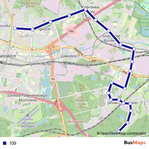 109 bus Line Map