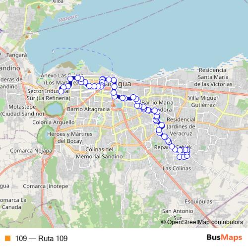 109 bus Line Map