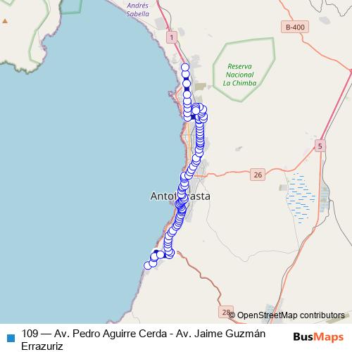 109 bus Line Map