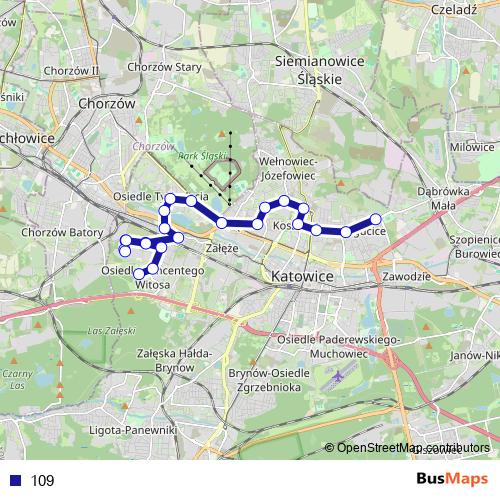 109 bus Line Map