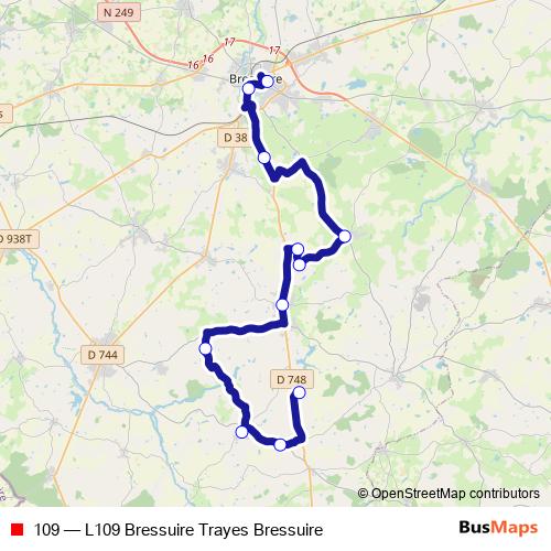 109 bus Line Map
