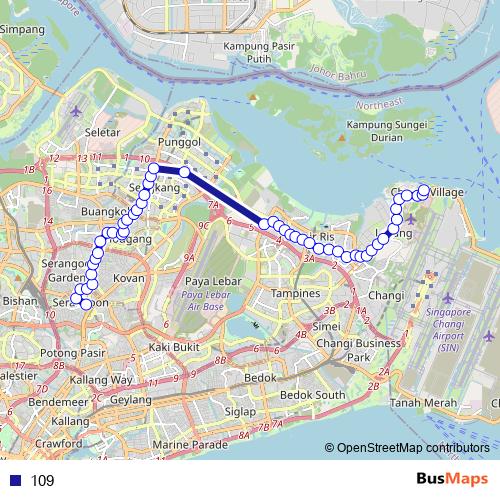109 bus Line Map