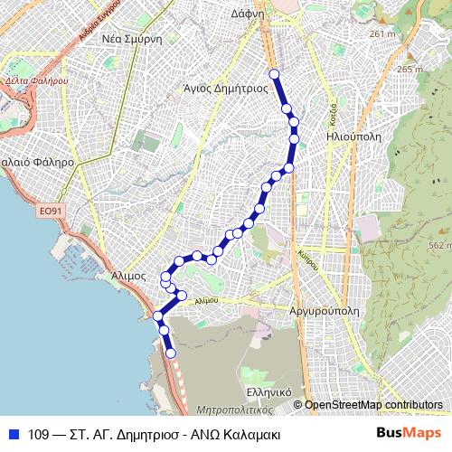 109 bus Line Map