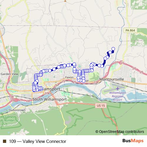 109 bus Line Map