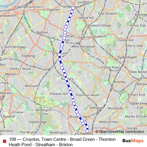 109 bus Line Map