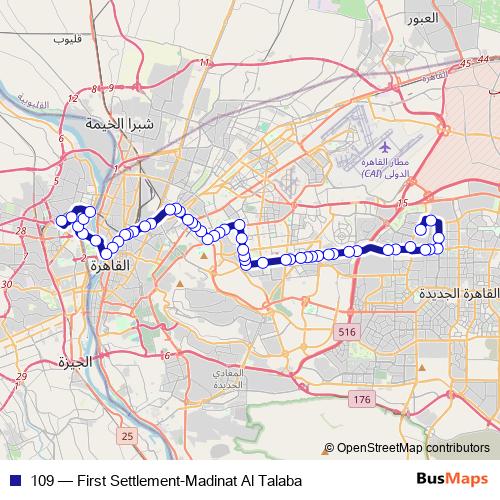109 bus Line Map