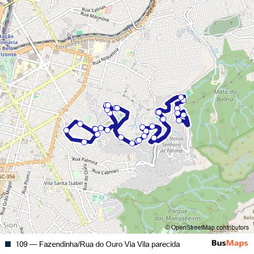 109 bus Line Map
