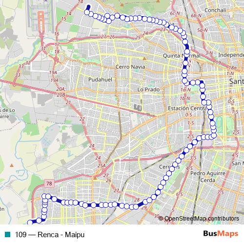 109 bus Line Map