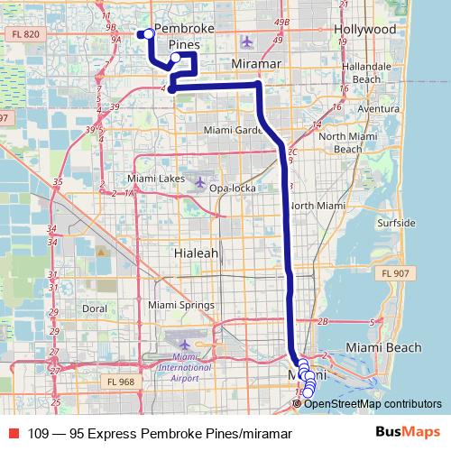 109 bus Line Map