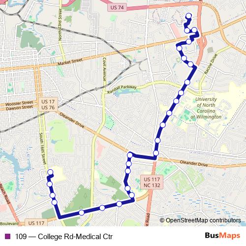 109 bus Line Map