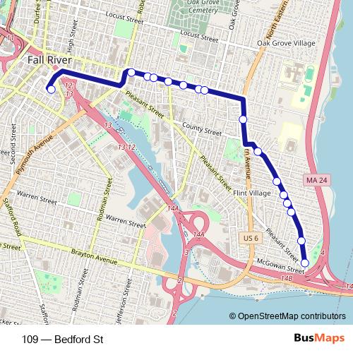 109 bus Line Map