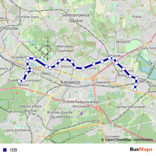 109 bus Line Map