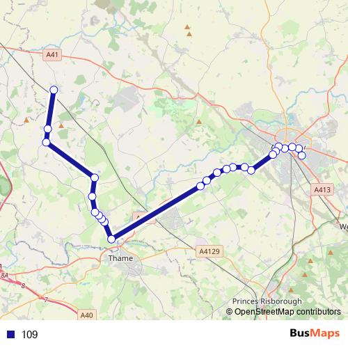 109 bus Line Map