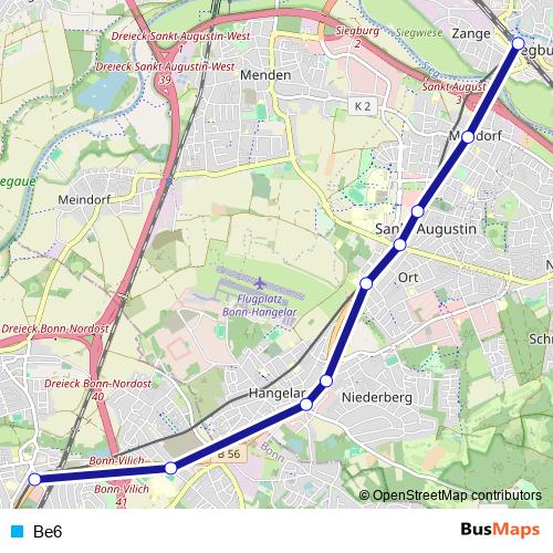 Be6 tram Line Map