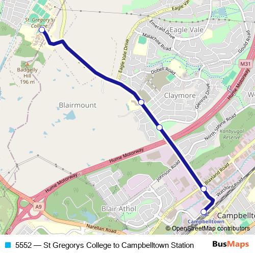 5552 bus Line Map