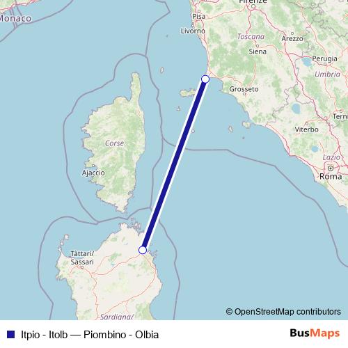 Itpio - Itolb ferry Line Map