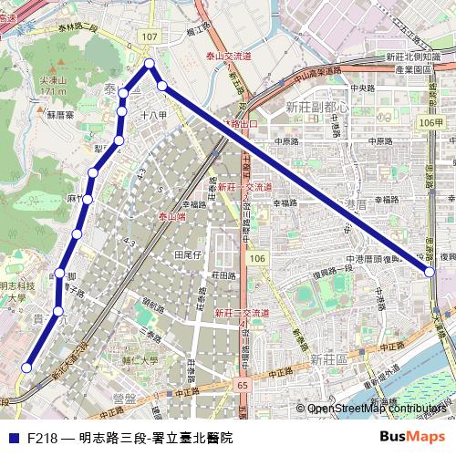 F218 bus Line Map
