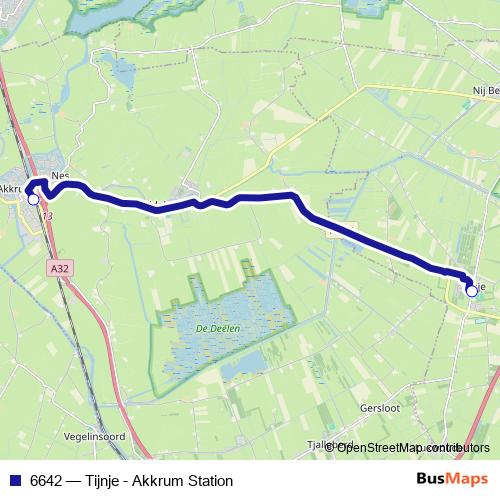 6642 bus Line Map