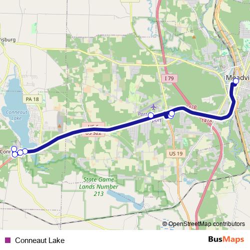 Conneaut Lake bus Line Map
