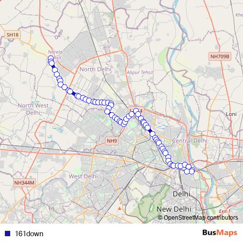 161down bus Line Map