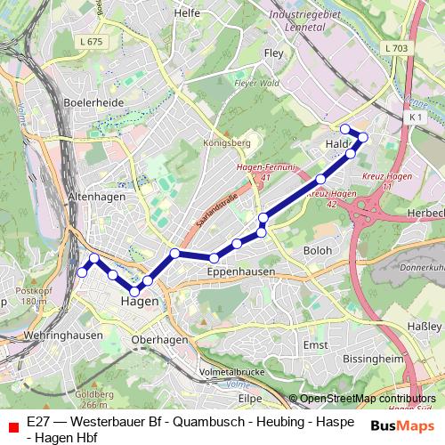 E27 bus Line Map