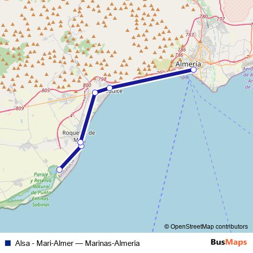 Alsa - Mari-Almer bus Line Map