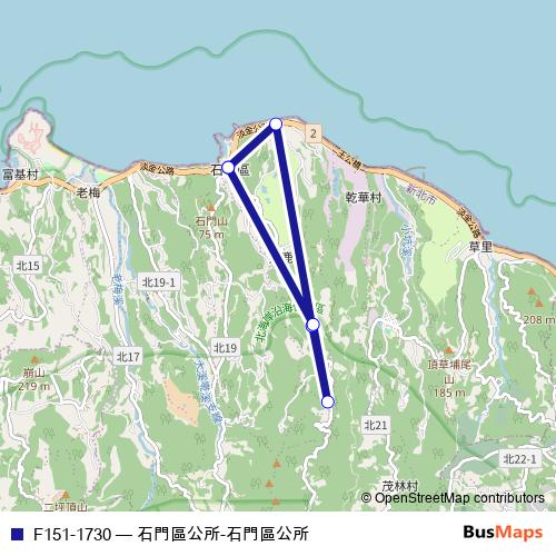 F151-1730 bus Line Map