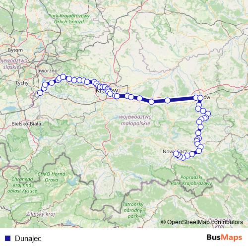 Dunajec rail Line Map