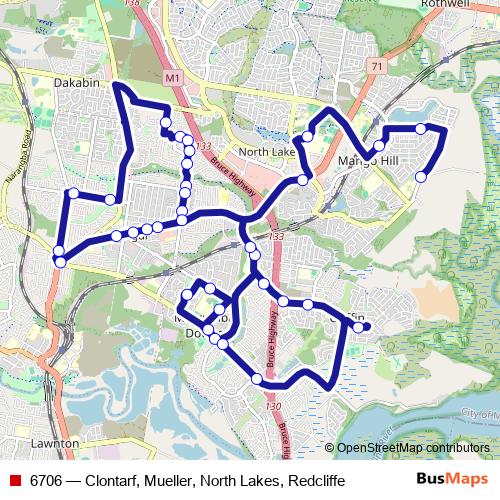 6706 bus Line Map