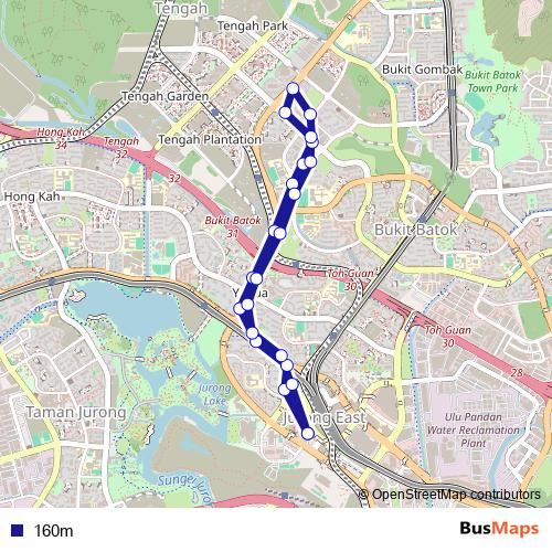 160m bus Line Map
