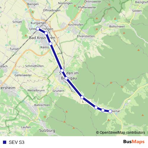 SEV S3 rail Line Map