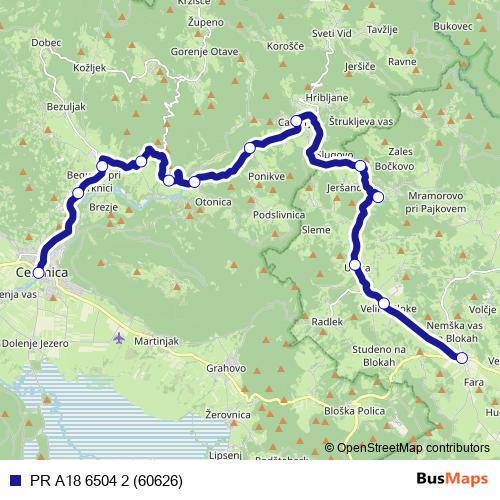 PR A18 6504 2 (60626) bus Line Map