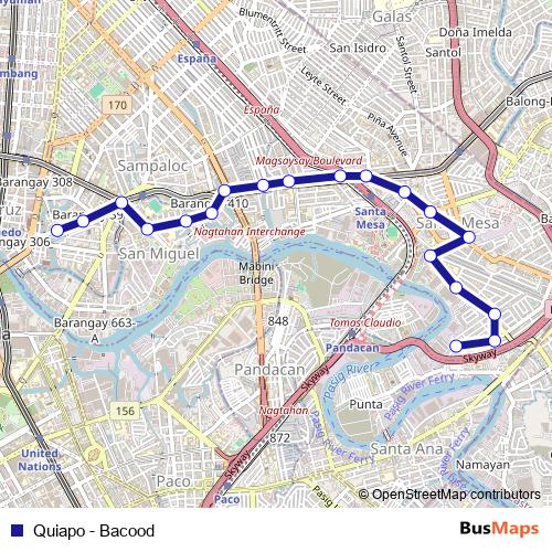 Quiapo - Bacood bus Line Map