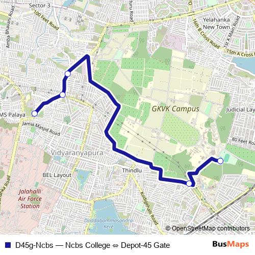 D45g-Ncbs bus Line Map