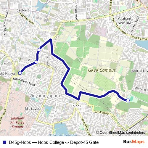 D45g-Ncbs bus Line Map