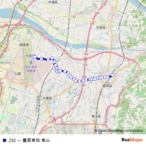 232 bus Line Map