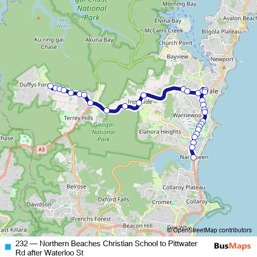 232 bus Line Map