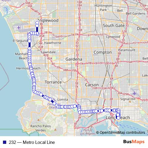 232 bus Line Map